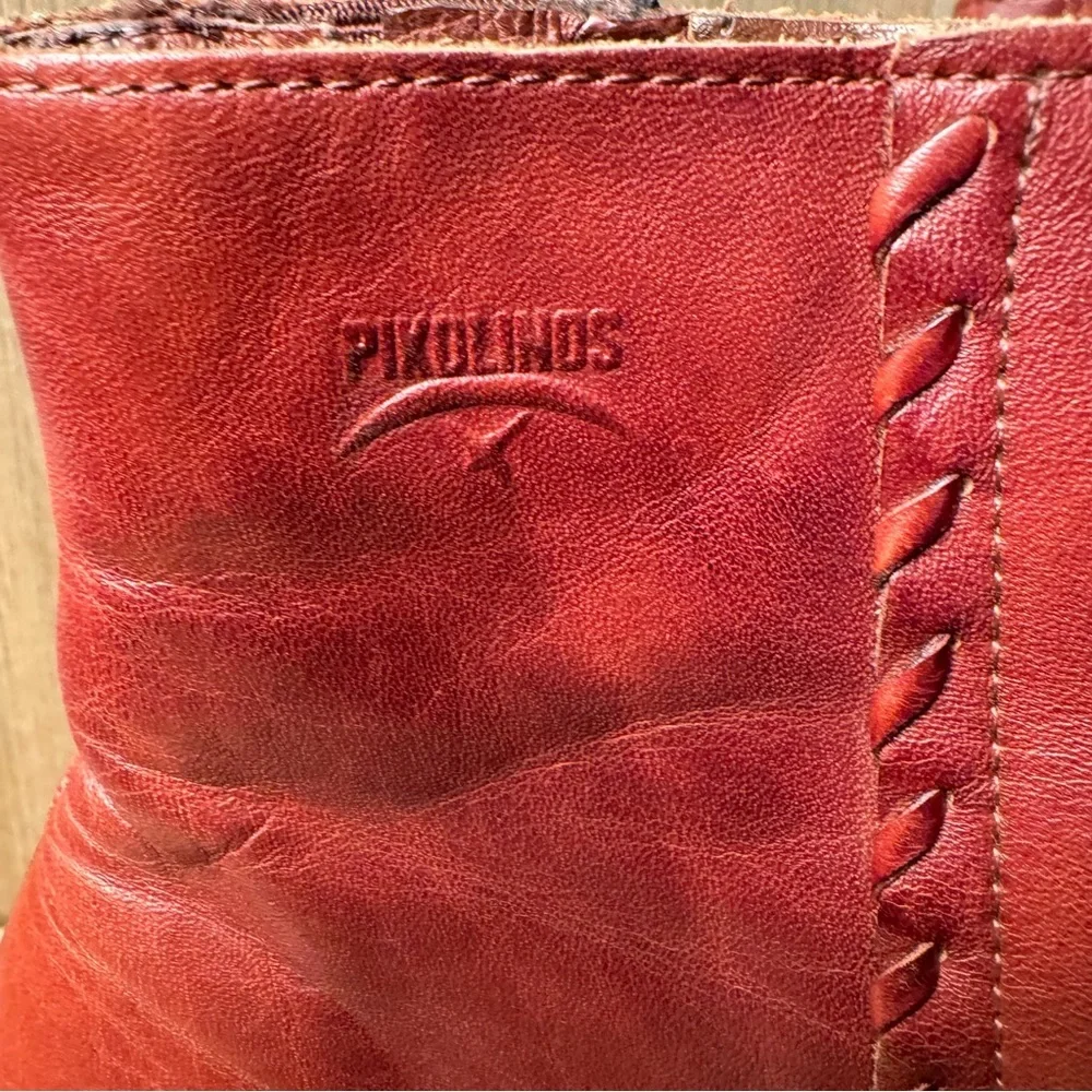 Pikolinos Brown Leather Women’s Ankle Boots w/ Moccasin‎ Stitching size 9.5 (40)